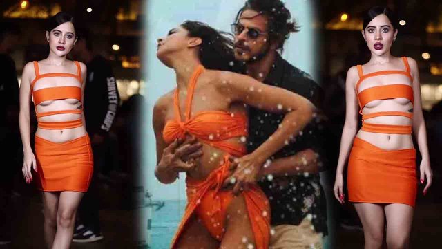 Urfi Javed ने Besharam Rang Controversy के बीच पहनी भगवा रंग की Bold Dress, हुईं गंदे से Troll