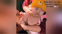 Very strong Baby  Baby don't cry after injection, Look at baby eyes. #inspiresemotions #child #baby #strongbaby #funny #jokes #memes #viral #reels #status