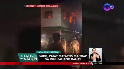 Guro, patay matapos ma-trap sa inuupahang bahay | SONA