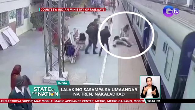 Lalaking sasampa sa umaandar na tren, nakaladkad | SONA