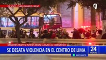 La Victoria: agentes policiales resguardan la plaza Manco Cápac ante reinicio de protestas