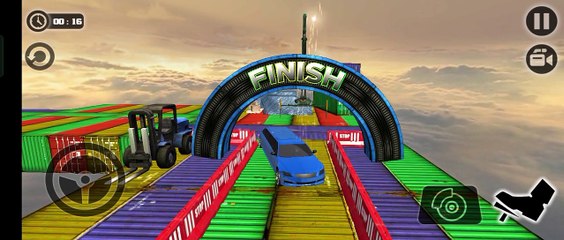 Blue Limousine Driving Tracks 3d