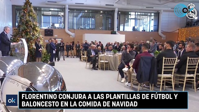 Florentino conjura a las plantillas de fútbol y baloncesto en la comida de Navidad