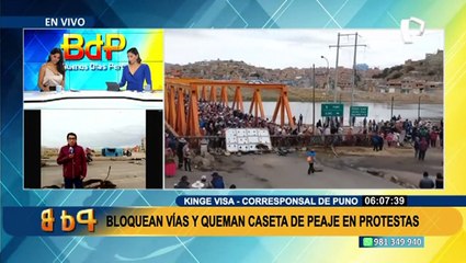 Continúa paro en Puno: región tuvo mayor incidentes en protestas con bloqueo de vías y quema de peaje