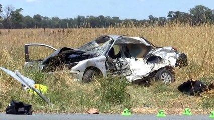 Three men killed yesterday in quadruple car fatality near Shepparton, Victoria