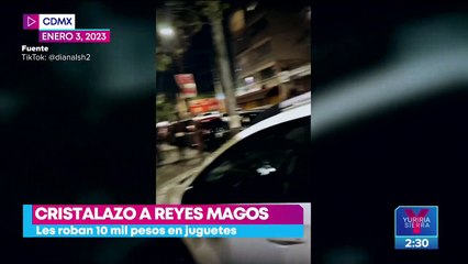 Cristalazo a Reyes Magos; les roban 10 mil pesos en juguetes