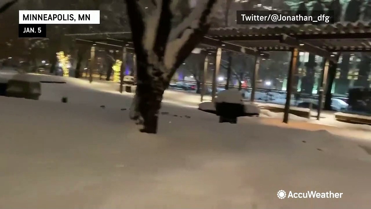 Snow blankets the landscape in Minnesota