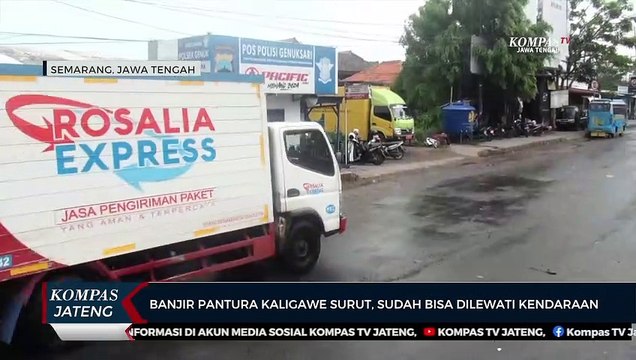 Banjir Pantura Kaligawe Surut, Sudah Bisa Dilewati Kendaraan