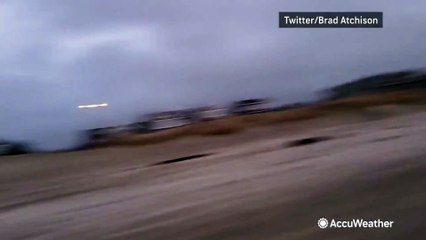 Intense winds send sand flying across Oregon beaches