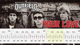 THE OUTFIELD - YOUR LOVE Guitar Tab | Guitar Cover | Karaoke | Tutorial Guitar | Lesson | Instrumental | No Vocal