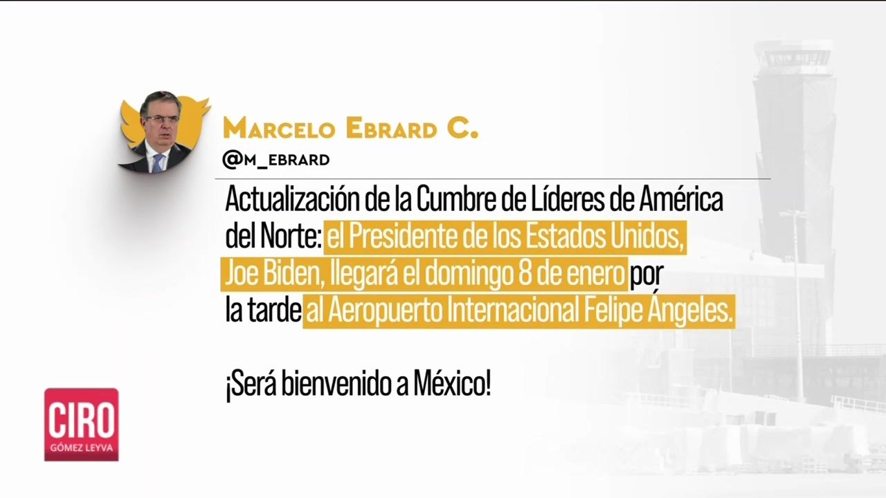 Joe Biden aterrizará en el AIFA para la Cumbre de Líderes de América del Norte