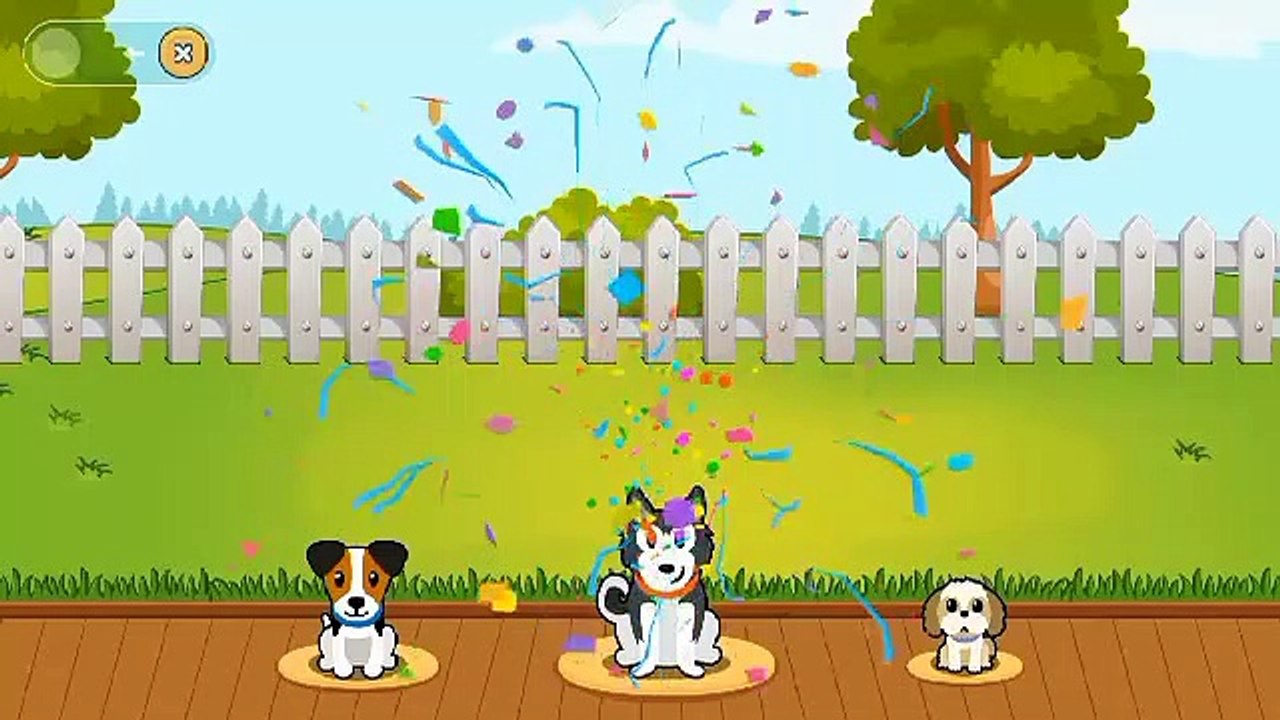 playing with dog in game