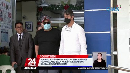Juanito Jose Remulla III, laya na matapos mapawalang-sala ng korte sa kasong illegal drug possesion | 24 Oras