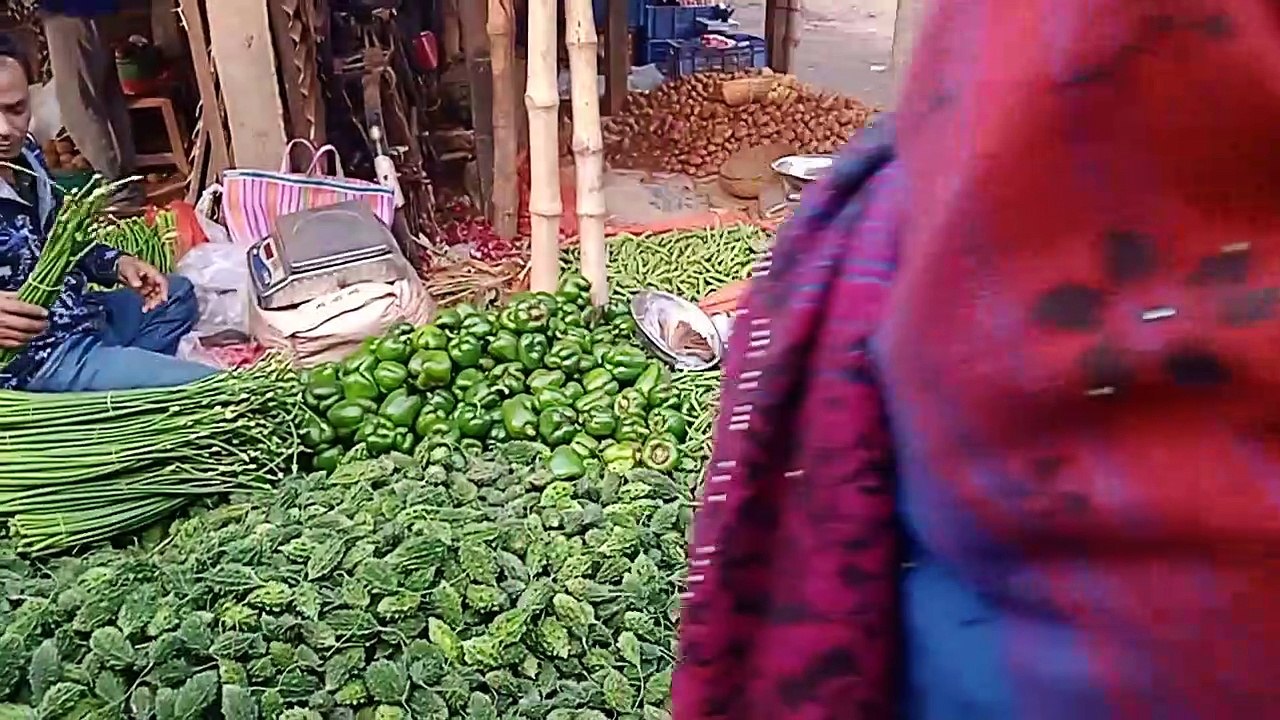 Selling vegetable in Village market  6