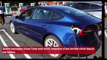 États-Unis : quatre passagers d’une Tesla survivent à une terrible chute depuis une falaise !