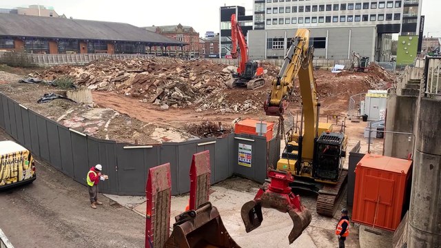 Work gets underway on the new cinema complex at Preston Market