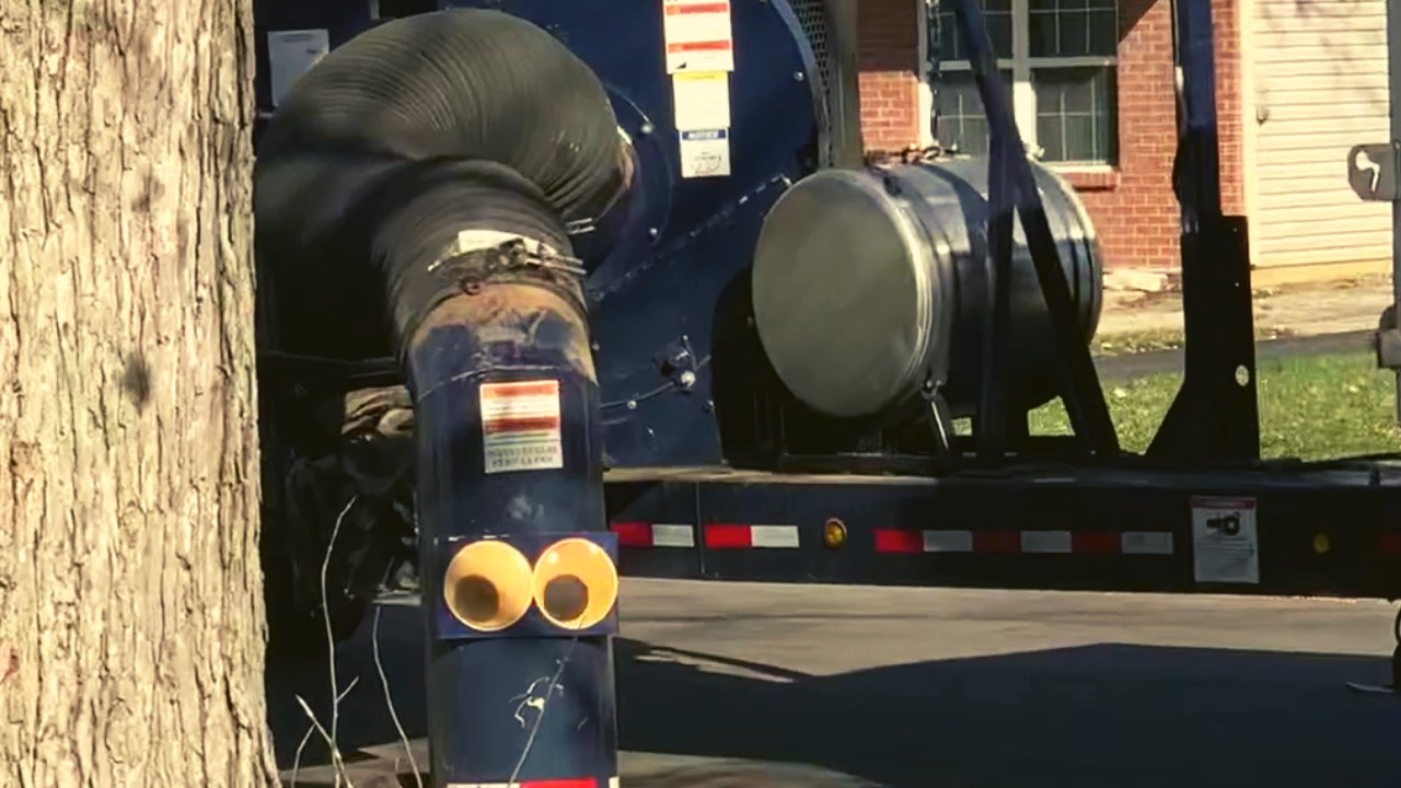 'Nom Nom' - Hungry leaf-eating machine with googly eyes clears the yard