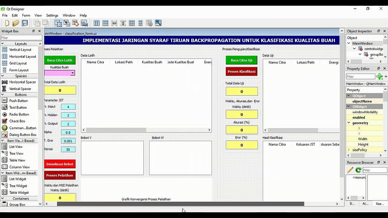 Klasifikasi Citra Dengan Jaringan Syaraf Tiruan Backpropagation Menggunakan PYTHON GUI