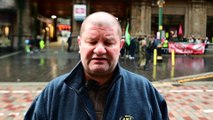 Day 16 Of The Rail Dispute - RMT Picket line at Glasgow Central