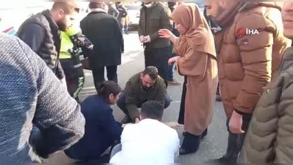 Minibüsün çarptığı kadın ağır yaralandı