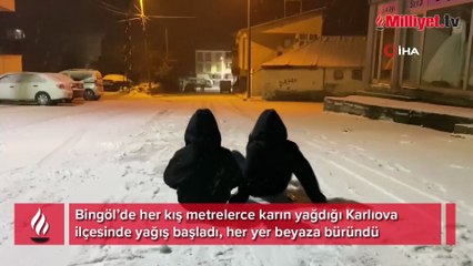 Karlıova beyaza büründü