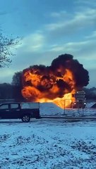 Truck Erupts into Large Blaze