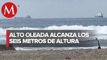 Tras alto oleaje, se ha reportado daños en playas de Rosarito; Baja California