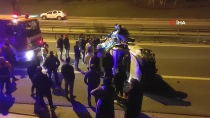 Üsküdar'da kontrolden çıkan araç köprüden bağlantı yoluna düştü: 4 yaralı