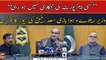 Federal Minister for Railways and Aviation Khawaja Saad Rafique's news conference