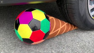 Experiment Car vs Ice cream Ball, Water Balloons - Crushing Crunchy & Soft Things by Car