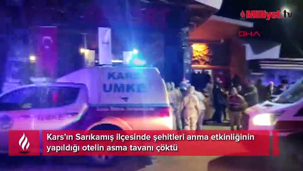 Kars’ın Sarıkamış ilçesinde otelin tavanı çöktü