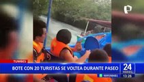 ¡Increíble! 20 turistas cayeron a los manglares de Tumbes tras colisionar con otro bote