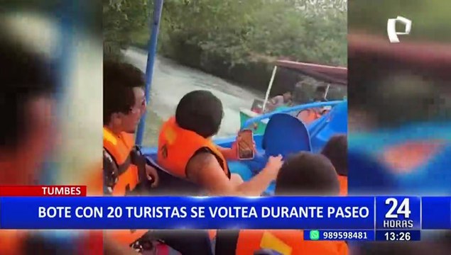¡Increíble! 20 turistas cayeron a los manglares de Tumbes tras colisionar con otro bote
