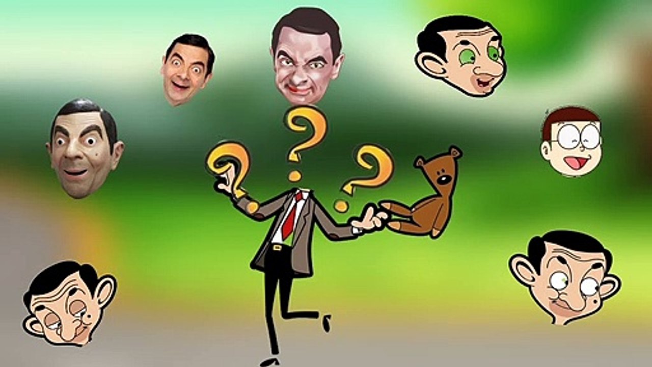 Cartoon mr.bean wrong head puzzle video
