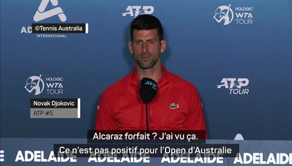 Open d'Australie - Djokovic sur le forfait d'Alcaraz : "J'espère qu'il sera de retour au plus vite sur le circuit"