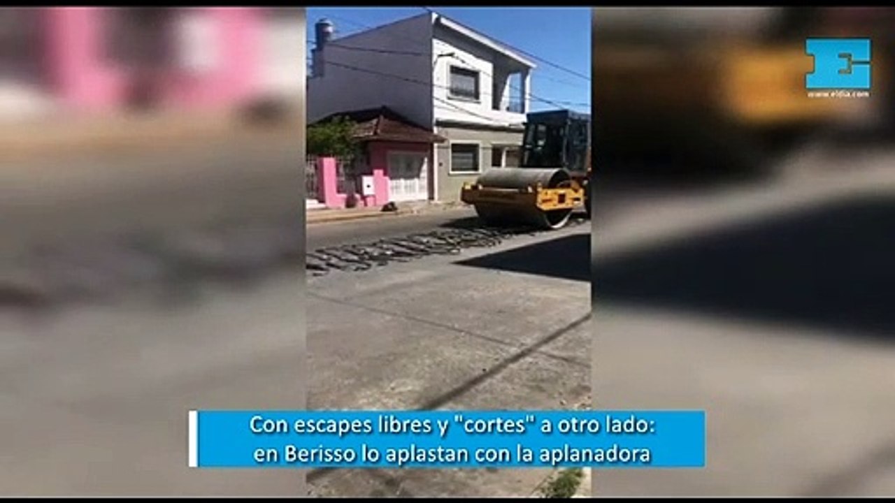 Con escapes libres y "cortes" a otro lado: en Berisso lo aplastan con la aplanadora
