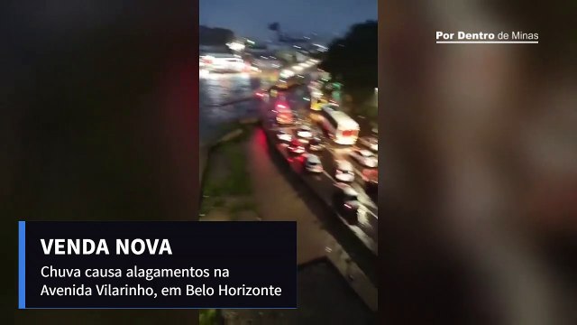Chuva causa alagamentos na Avenida Vilarinho, em Belo Horizonte