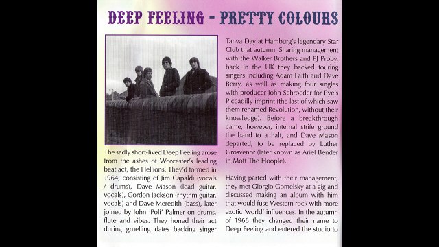 Deep Feeling – Pretty Colours Rock, Pop Rhythm & Blues, Psychedelic Rock