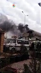 حريق هائل في كوبري المشاة