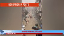 Inondations à Porto au Portugal
