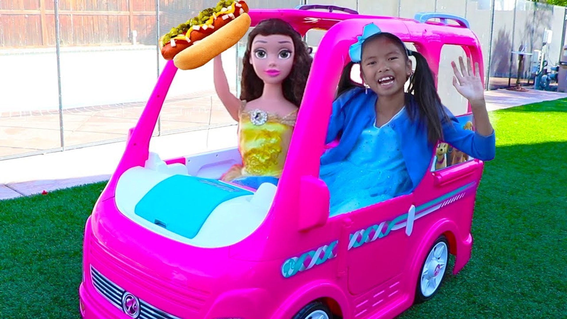 Wendy & Belle Pretend Play w/ Barbie Power Wheels Camper Food Truck Ride-on  Toy - video Dailymotion