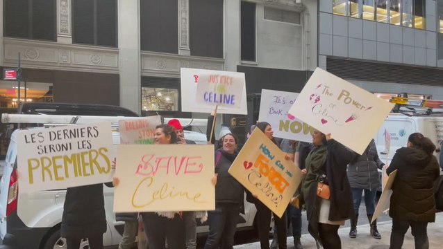 Celine Dion Protest Outside Rolling Stone