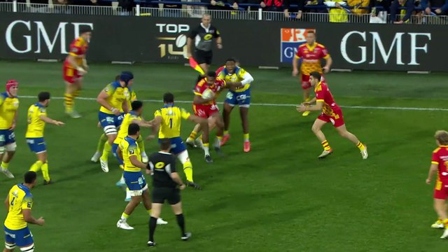 TOP 14 - Essai de Genesis LEMALU (USAP) - ASM Clermont - USA Perpignan - Saison 2022:2023