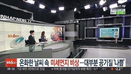 [날씨클릭] 온화한 날씨 속 미세먼지 비상…대부분 공기질 '나쁨'