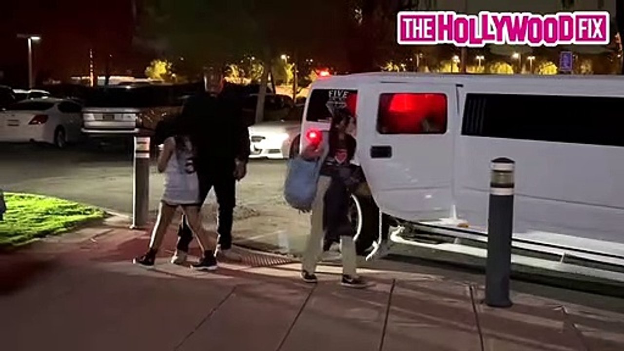 Kim Kardashian, North West & Saint West Pull Up In A Hummer Limo For North's Basketball Game In L.A.
