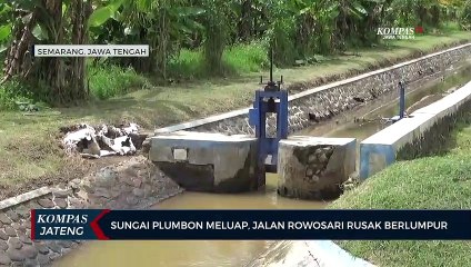 Sungai Plumbon Meluap, Jalan Rowosari Rusak Berlumpur