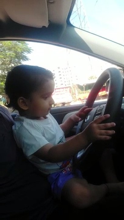 Kids driving car 
