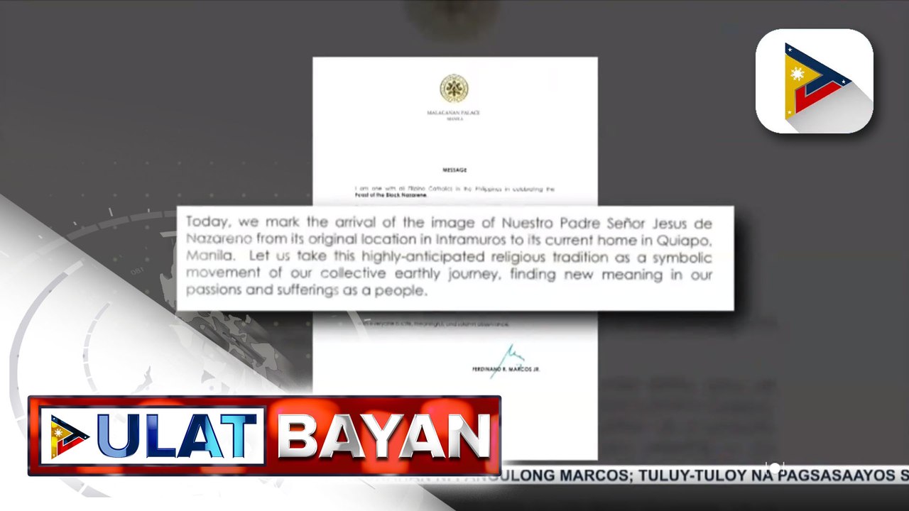 Pres. Ferdinand R. Marcos Jr., nanawagan sa mga deboto ng Itim na Nazareno na bigyan ng bagong kahulugan ang kanilang pananampalataya