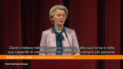Von der Leyen  "Sassoli non avrebbe mai tollerato la corruzione"