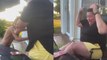 Woman scared of EVERYTHING gets her leg pulled by her son & bestie at pool party